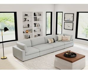 2x Gray Modular 4-Seat Sectional - Latitude Run, Chenille, 154.4” - IMMACULATE