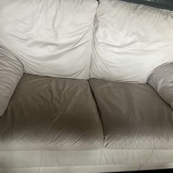 White Leather Loveseat