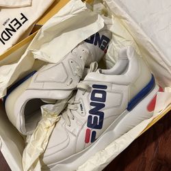 Fendi Mens Chunky Mania Logo Neutral Platform Trainer Sneaker Fendi Size 11