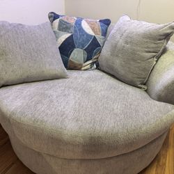 Gray Large Swivel Chair
