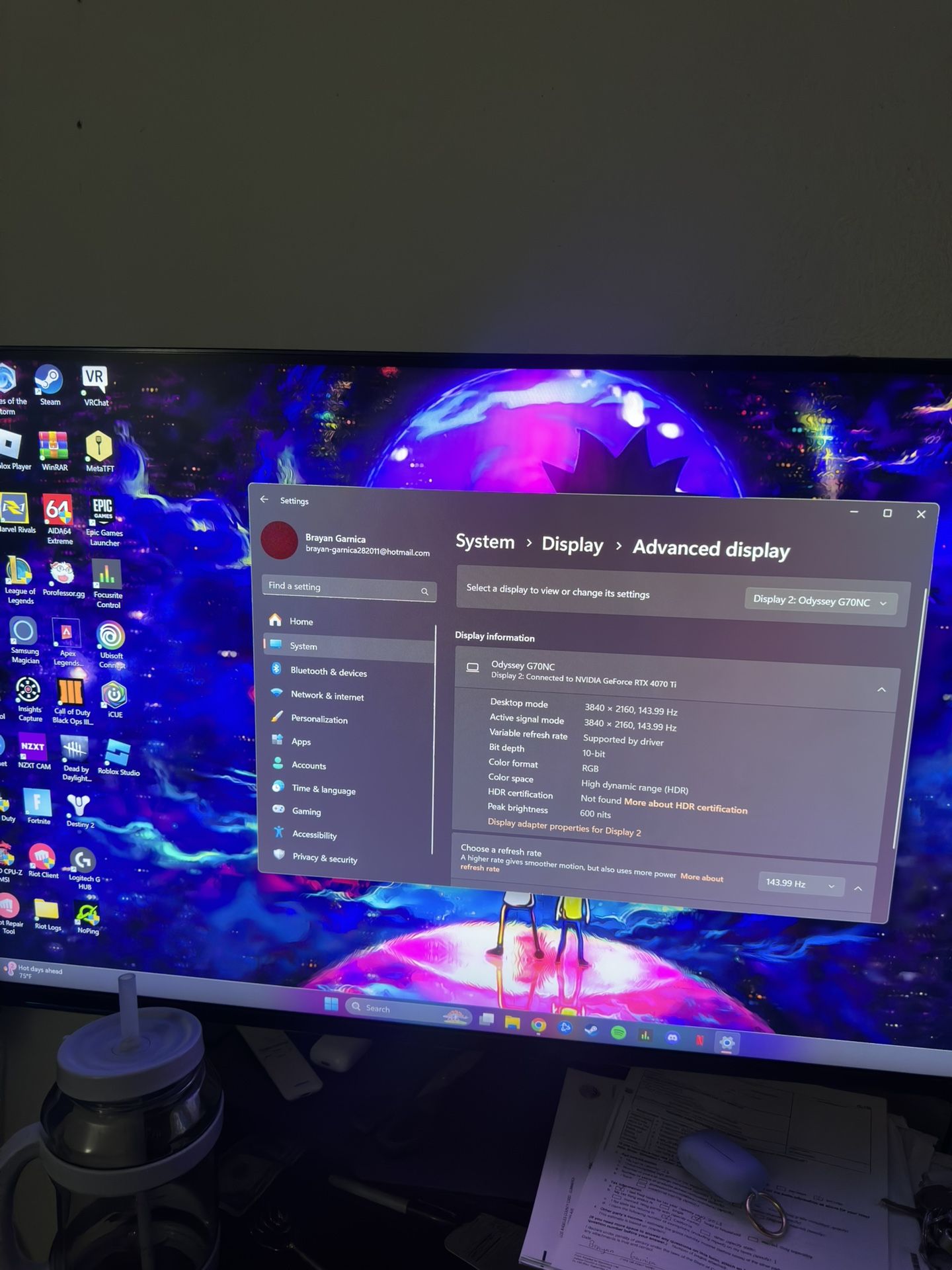 Odyssey G7 43” 4K 144Hz