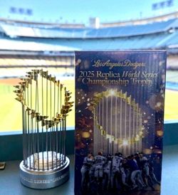 Dodgers 2025 World Series Trophy Replica SGA 5/11/2026 willing to trade for ice cube.