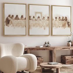 Canvas Print Wall Art Set of 3 Jesus The Last Supper Art
