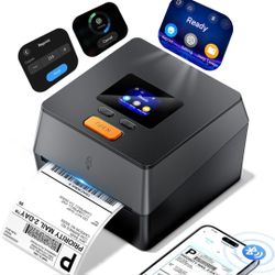 ☆ Phomemo Shipping Label Printer with Touchable Screen, 4x6 Bluetooth Thermal Label Printer with Built-in Label Holder, D420D Thermal Printers for Sma