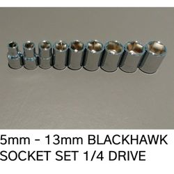 5mm-13mm Blackhawk Socket Set 1/4 Drive