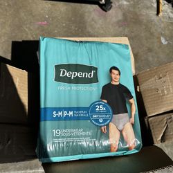 Depend FIT-FLEX Incontinence Underwear for Men S-M size 2 boxes 68 count 