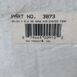 Mustang 89-93  5.0 Cold Air Intake GT