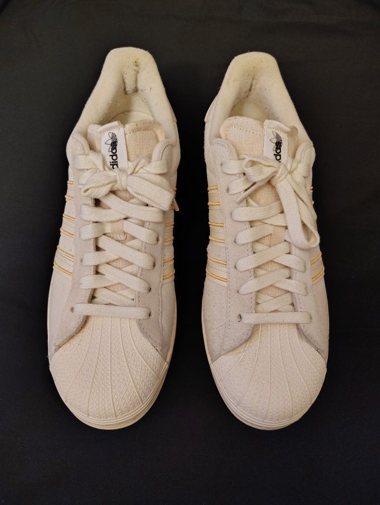 Adidas Superstar Men Shoes, Off White/Wonder White/Amber, GY0984, Sz 10.5