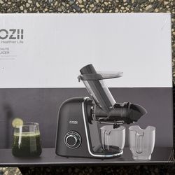 COZII Cold Press Juicer Extractor, Slow Masticating Juicer Soft/hard Mode, 3.6" Large Feed Chute For Vegetable and Fruit, Easy to Clean, Quiet Motor, 