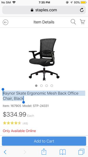 Raynor Skate Ergonomic Mesh Back Office Chair Black For Sale In
