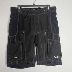 Vintage Y2K Oakley Software Tactical Cargo Shorts Mens Medium Black Lined Gorp