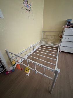 White Twin XL bed frame