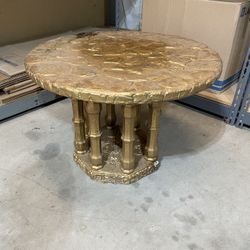 Vintage Heavy Round Mid Century Side Table 