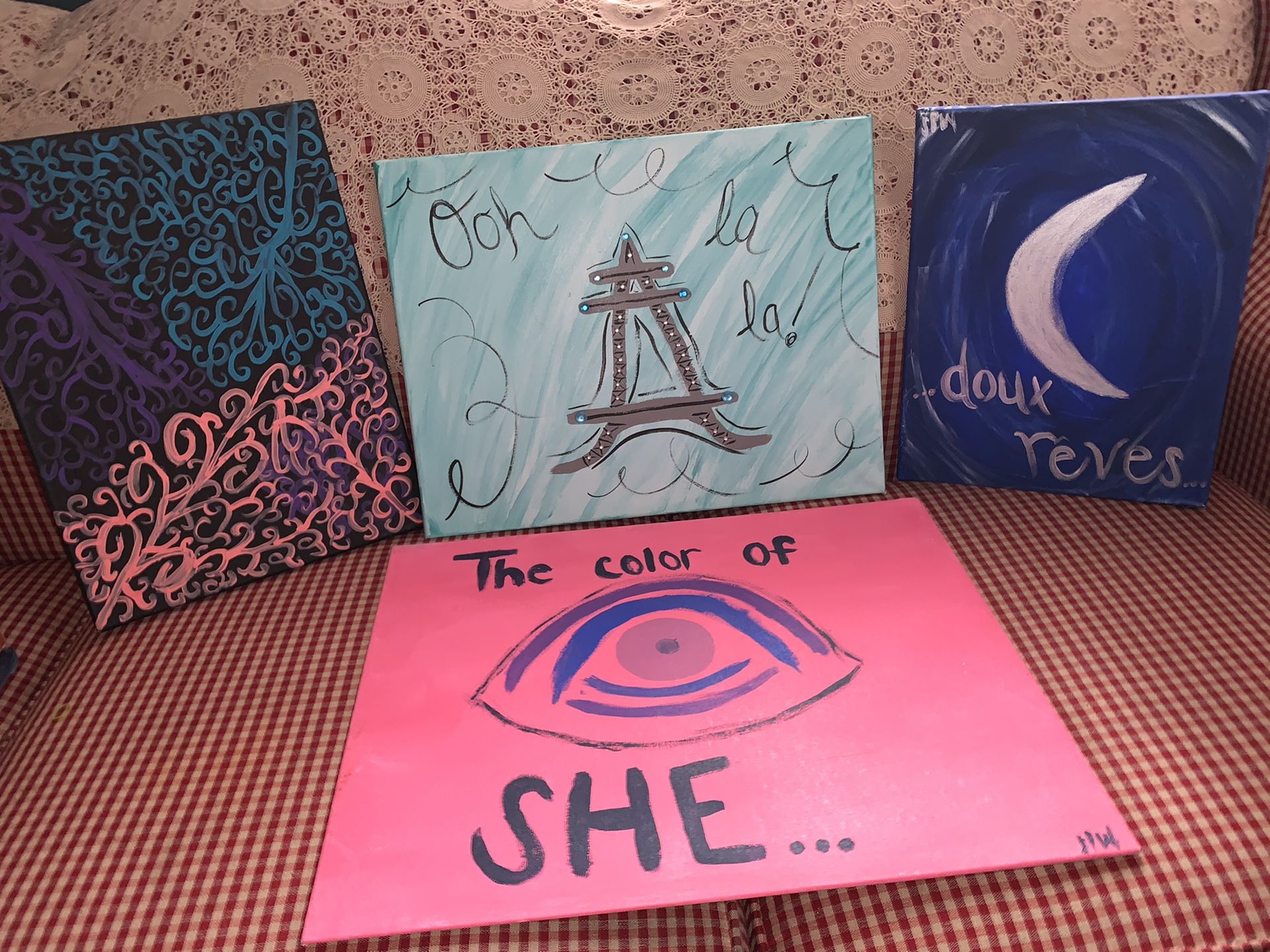 Hand painted on canvas