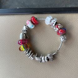 925 Silver Pandora Charms Bracelet Ect