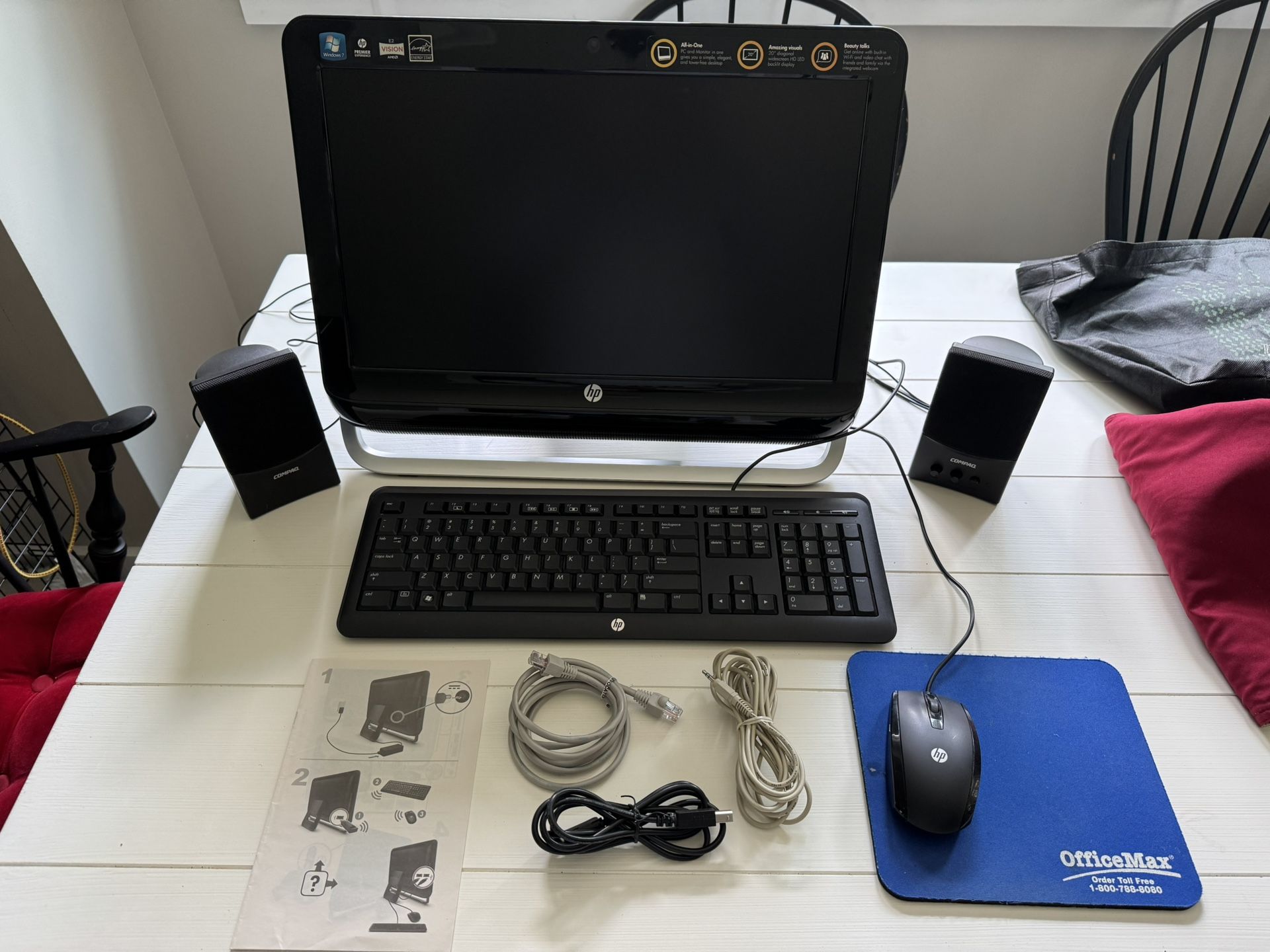 HP Omni 120-1130 Dual Core All-in-One Computer Full System (accessories) Mint