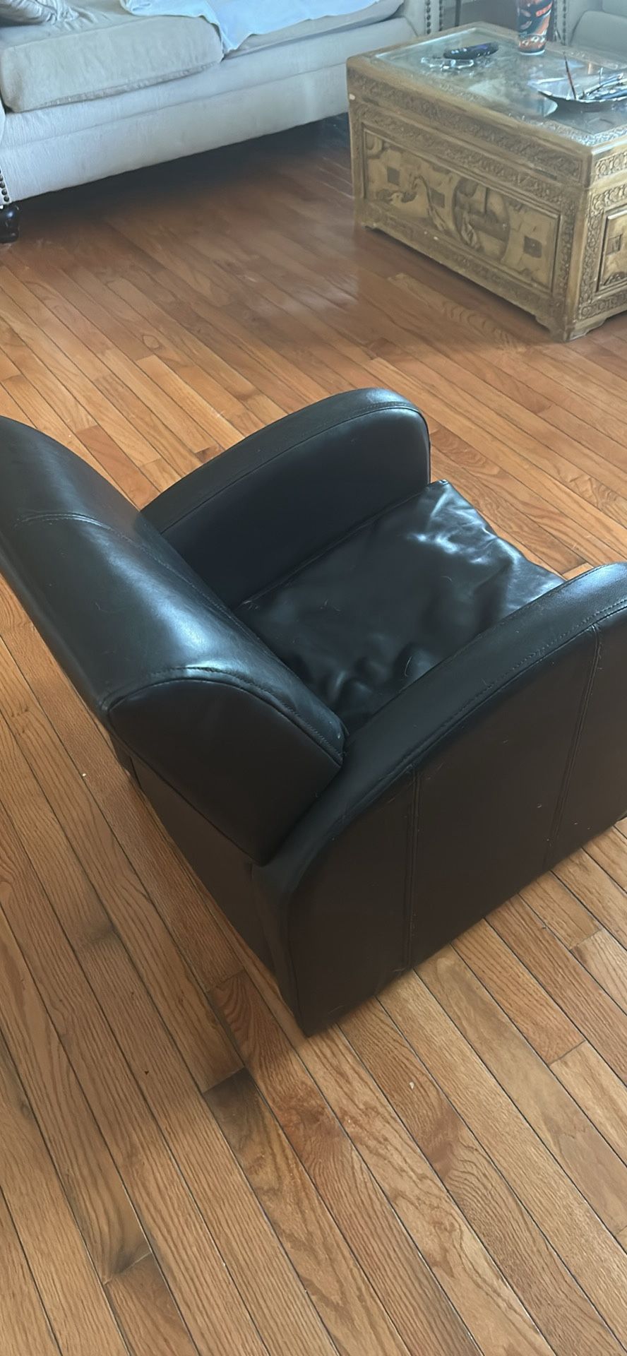 Pleather Black Kids Chair