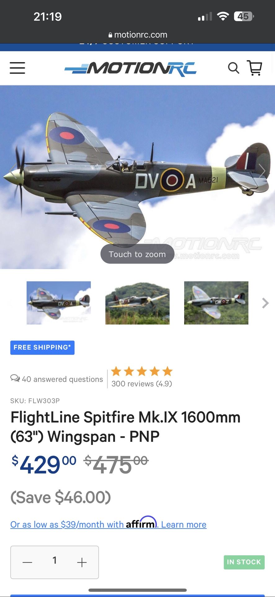 Motion sale rc spitfire