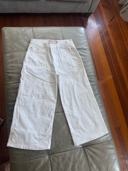 White Wide-Leg Cropped Jeans
