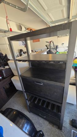Modern Wooden Bar Tower / Cabinet with Wine Storage
