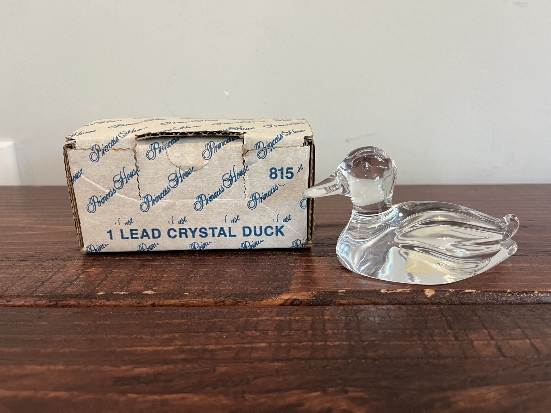 Princess House Crystal Duck Mallard Paperweight Figure Germany Vintage 24% Lead