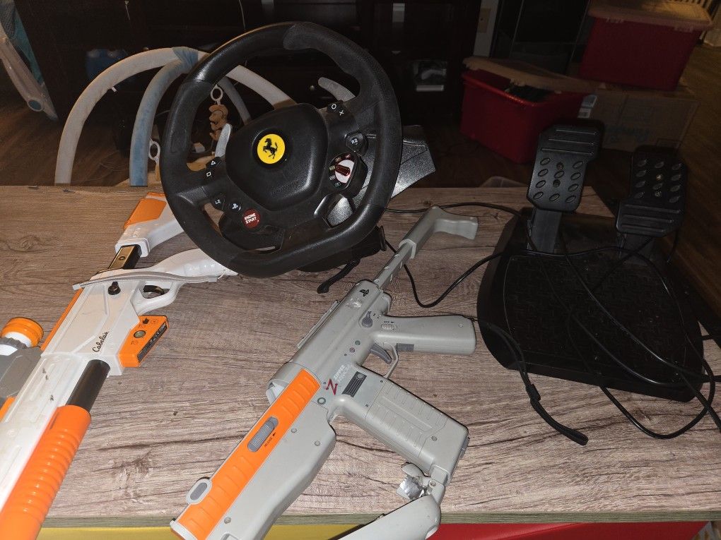 Playstation Ferrari Racing Wheel And Pedals Zipper Playstation Gun Cabelas Xbox Gun