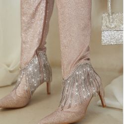 Brand New Woman Festival Glitter Fringe Boots 