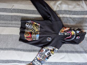 Bape patched shark full zip 2018 shark hoodie