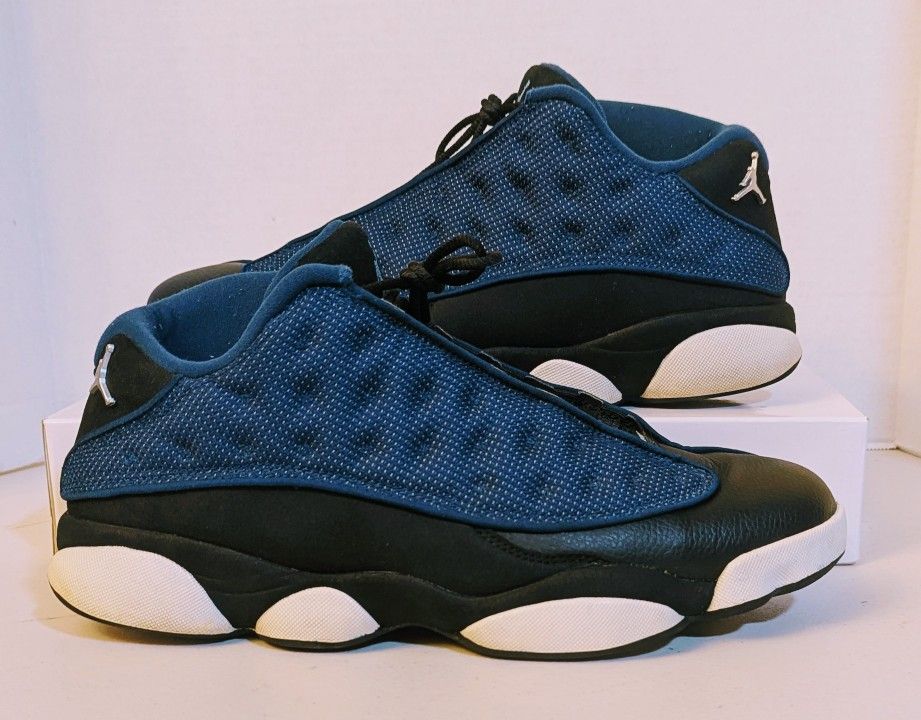 Size 11 - Nike Air Jordan 13 Retro 2017 Low Brave Blue Pre-owned No Box
