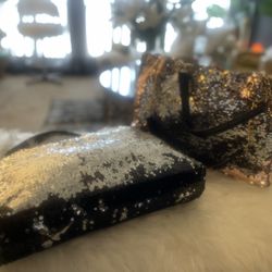 + NEW+ Magic Reversible Sequins Handbags (2) Rose Gold & Black