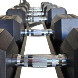 Hex dumbbells set of 5-50lb 
550lb total weight