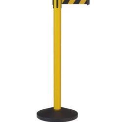 Retractable Safety Belt Barrier - Yellow Post 12 Foot Black/Yellow Belt