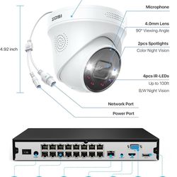 4K PoE Security Camera System