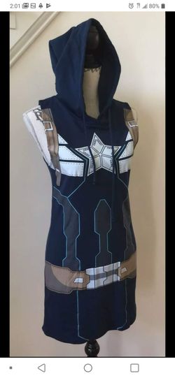 Medium Disney Marvel Captain America Winter Soldier Skater Dress with Hoodie
