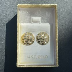 14K Gold Nugget Earrings