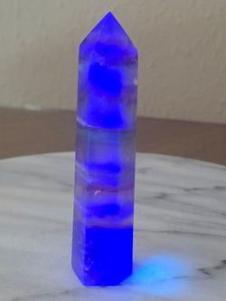 5.2" Approximately Fluorite Tower Reactive With UV Lights