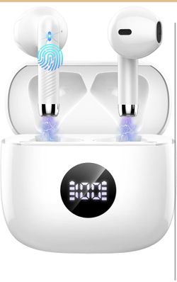 Wireless Bluetooth 5.4 Earbuds, LED Power Display Headphones, 6D Stereo HiFi Stereo Earbuds, In-Ear Noise Cancelling Mic, 40H Playback Mini Case, IP7