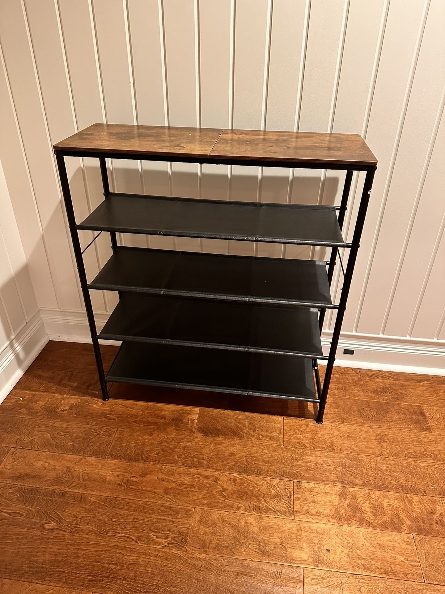 5- Tier Shoe Rock Organizer for Entryway, Rustic Brown