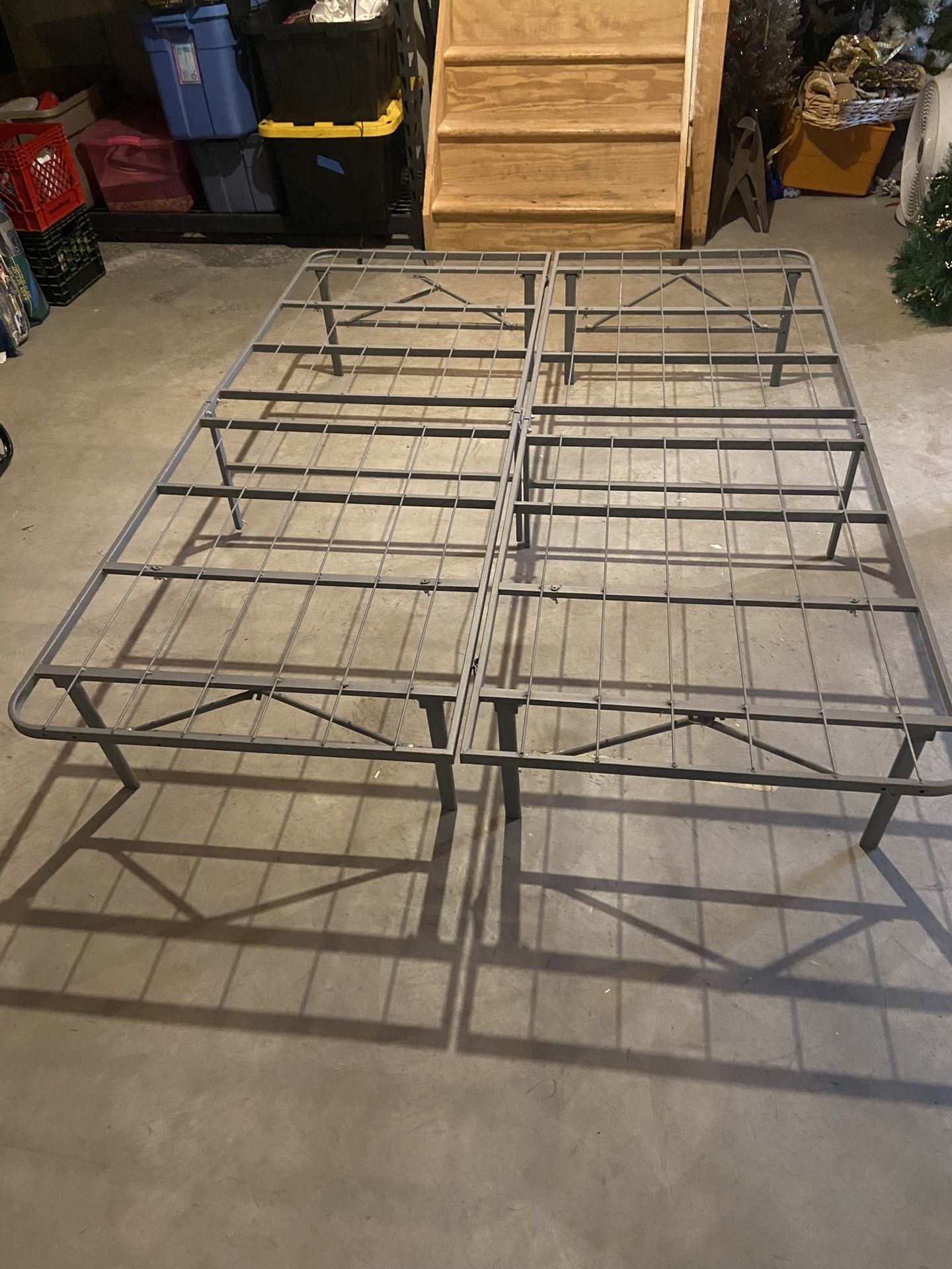 14” High Quad Fold Steel Platform Bed Frame, Queen