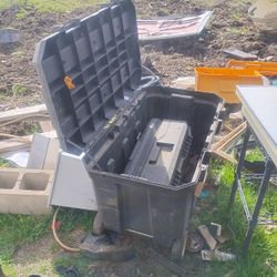 Dirty Plastic Bin With Wheels