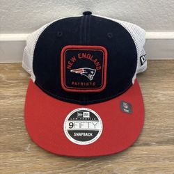 New England Patriots Squared New Era 9FIFTY Snapback Hat Cap Adjustable Blue Red