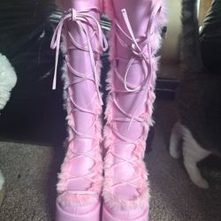 Demonia Pink Platform Boots