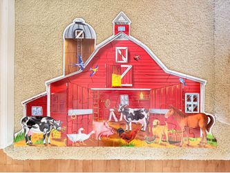 Melissa & Doug Busy Barn Shaped Floor Puzzle - 32 Jumbo Pieces