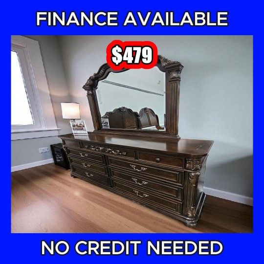 🔥 DRESSER + MIRROR DEAL! 💄🪞 ✨ ¡OFERTA DE TOCADOR CON ESPEJO! 💲Only $479 🚚 Delivery Available / FINANCE AVAILABLE  📦 #P F4928/ F4927