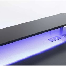 Sturdy Black Metal Computer Desk – Great Condition led light + usb socket