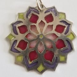 Silver and Enameled Pendant 