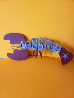 New Wood Wall Plaque Sign LOBSTER Nautical Decor