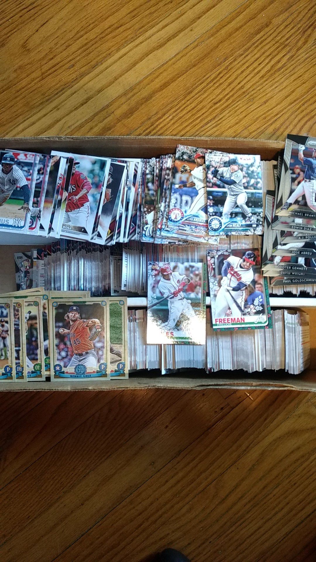 Box of baseball cards 2015-2019