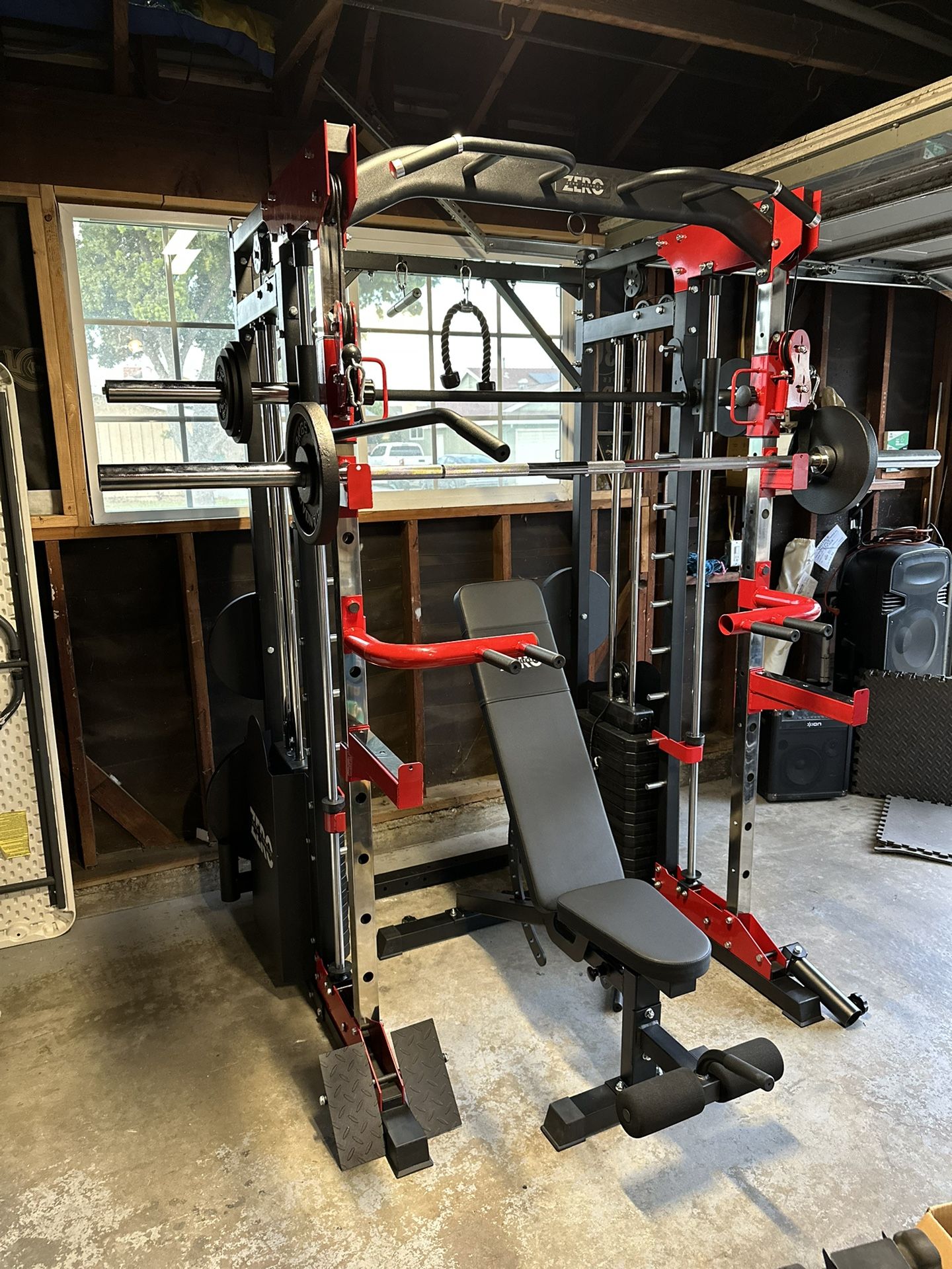 Smith Machine 200 | Adjustable Bench | 245lb Cast Iron Olympic Weights | 7ft Olympic Bar | Fitness | Gym Equipment | FREE DELIVERY/INSTALLATION 🚚 🛠️