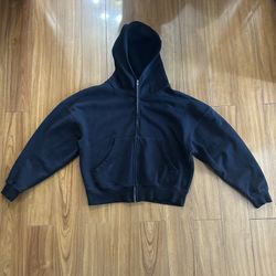 14 OZ Heavyweight Black Zip Up Relaxed Fit